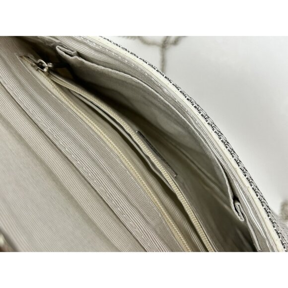 BCBGMAXAZRIA White Iridescent Crossbody Purse Clutch Handbag - Picture 5 of 5